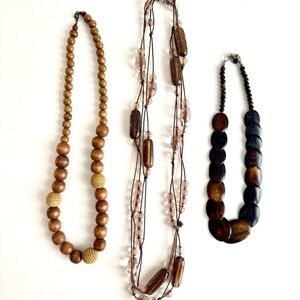 Elegant Brown Beaded Necklace Set